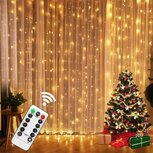 LED Gordijn Verlichting - Kerstverlichting Gordijn - LED Binnen en Buiten Verlichting Waterdicht - Incl Afstandsbediening - Warm Wit LED Gordijn Verlichting - Kerstverlichting Gordijn - LED Binnen en Buiten Verlichting Waterdicht - Incl Afstandsbediening - Warm Wit