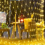 LED Gordijn Verlichting Netvorm - Kerstverlichting Gordijn - LED Binnen en Buiten Verlichting Waterdicht - Incl Afstandsbediening - Warm Wit LED Gordijn Verlichting Netvorm - Kerstverlichting Gordijn - LED Binnen en Buiten Verlichting Waterdicht - Incl Afstandsbediening - Warm Wit