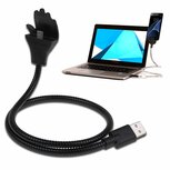 Micro USB Laad & Data Kabel & Standaard / Sterkste Oplaadkabel en Telefoonhouder / 50 cm Metalen Kabel & Houder voor Samsung HTC Nokia LG Smartphones Micro USB Laad & Data Kabel & Standaard / Sterkste Oplaadkabel en Telefoonhouder / 50 cm Metalen Kabel & Houder voor Samsung HTC Nokia LG Smartphones