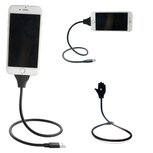 Apple Lightning Laad & Data Kabel & Standaard / Sterkste Oplaadkabel en Telefoonhouder / 50 cm Metalen Kabel & Houder voor iPhone 5/6/7/8/X en iPad Apple Lightning Laad & Data Kabel & Standaard / Sterkste Oplaadkabel en Telefoonhouder / 50 cm Metalen Kabel & Houder voor iPhone 5/6/7/8/X en iPad