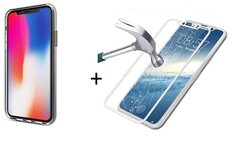 iPhone X Transparant Barely There TPU Case + Full Front Tempered Gorilla Glass | iPhone X Hoes + Volledig Glazen Tempered Screenprotector iPhone X Transparant Barely There TPU Case + Full Front Tempered Gorilla Glass | iPhone X Hoes + Volledig Glazen Tempered Screenprotector