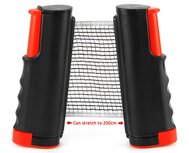 Pocket Tafel Tennis Net | Ping Pong Reis Net | Tafeltennis Net Uitschuifbaar tot 2 meter | Zwart/Rood Pocket Tafel Tennis Net | Ping Pong Reis Net | Tafeltennis Net Uitschuifbaar tot 2 meter | Zwart/Rood