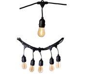 Retro LED Verlichting Kabel Waterdicht Compleet | Retro Prikkabel Buitenverlichting Sfeerverlichting Koppelbaar Patio | 10 Meter kabel + 10 warm wit LED E27 lampen + 200 Watt LED Dimmer Retro LED Verlichting Kabel Waterdicht Compleet | Retro Prikkabel Buitenverlichting Sfeerverlichting Koppelbaar Patio | 10 Meter kabel + 10 warm wit LED E27 lampen + 200 Watt LED Dimmer