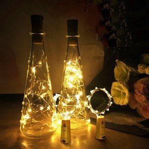 3 Stuks Led Kurk Flesverlichting Decoratie incl. Batterijen – Feestverlichting & Sfeerlampen - Bottle light Verlichting - Inclusief batterijen - 2 meter 20 LEDs - Warm Wit