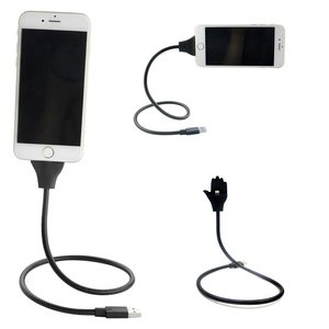 Apple Lightning & Data Kabel & Standaard / Sterkste Oplaadkabel en Telefoonhouder / 50 cm Metalen Kabel & Houder iPhone 5/6/7/8/X en iPad Bestgadgets4u